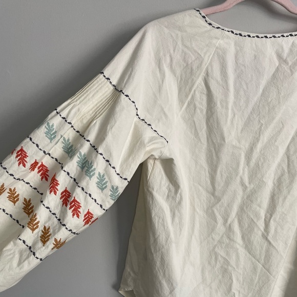 Madewell Embroidered-Sleeve Popover Top - Picture 12 of 13